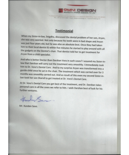 TESTIMONIAL  OMNI DESIGN